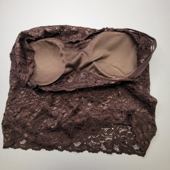 Dark Brown Tank Top Lace Camisole SIZE M - Stretchy Top -  NEW - Picture 5 of 9